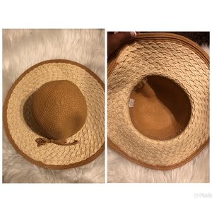 Beige straw sun hat